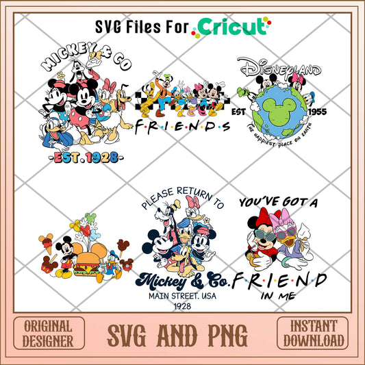 Mickey friends est 1928 svg bundle