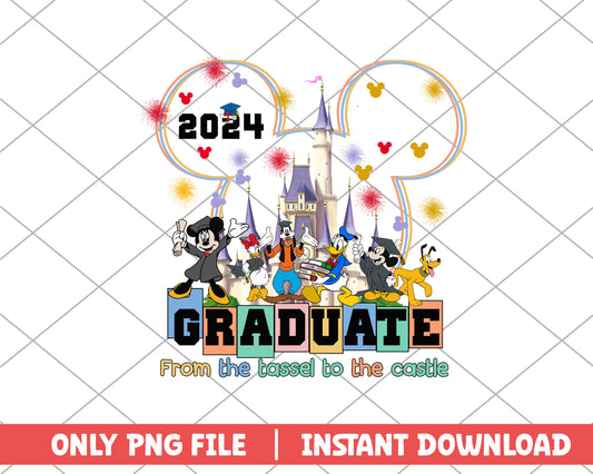 Mickey graduate from the tassel to the castle png