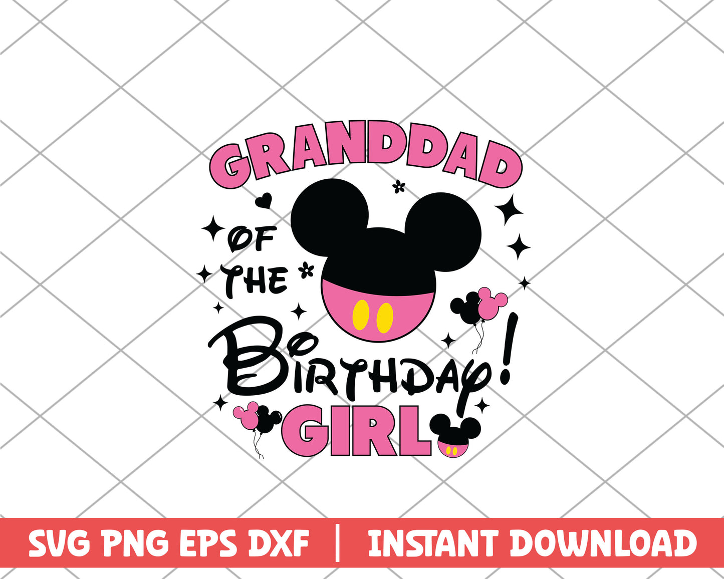 Mickey grandma of the birthday girl disney svg 