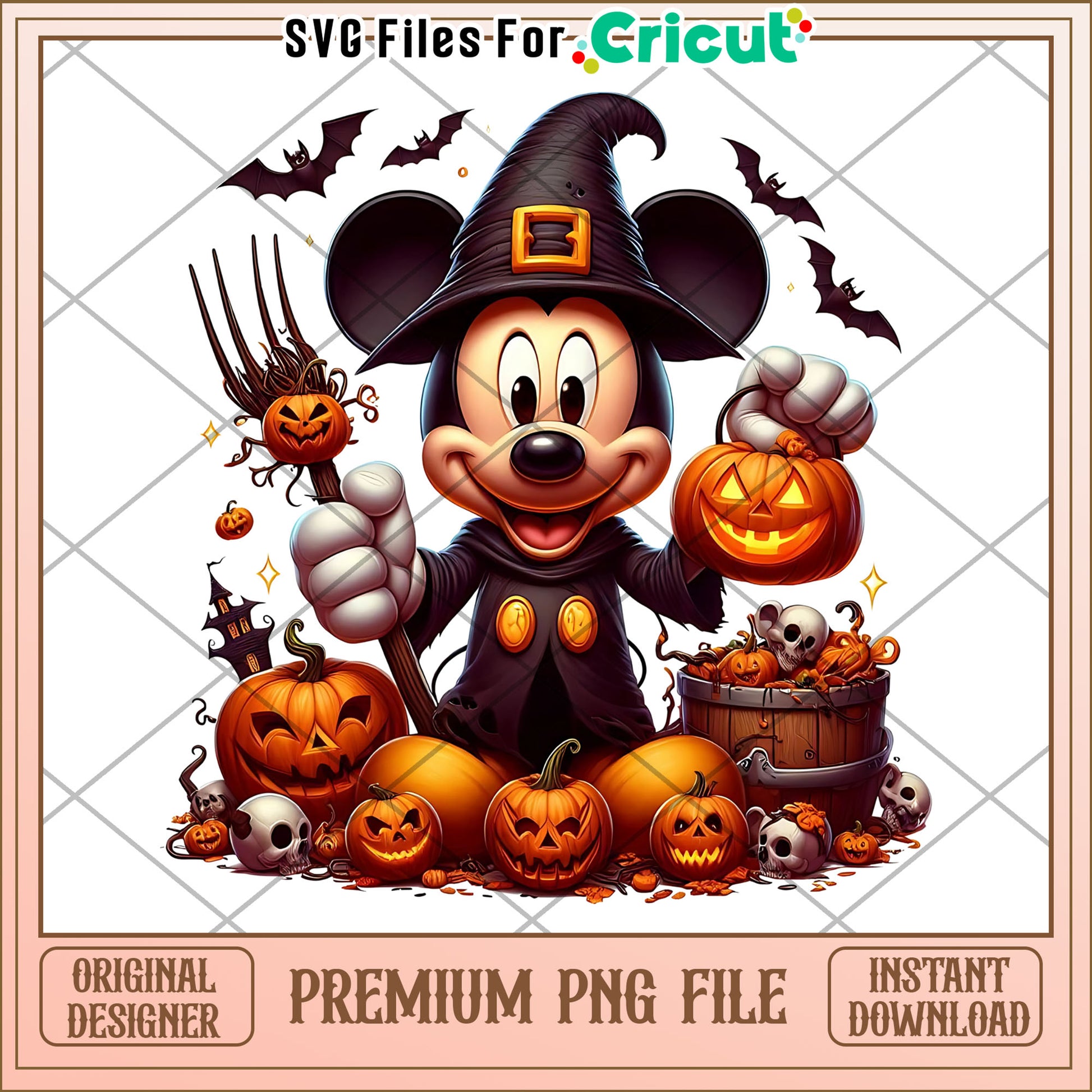 Mickey halloween png, halloween disney png, cute halloween design png