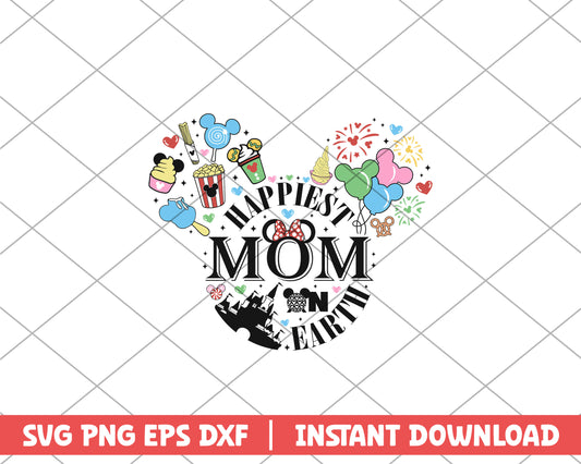 Mickey hapiest mom on earth mothers day svg