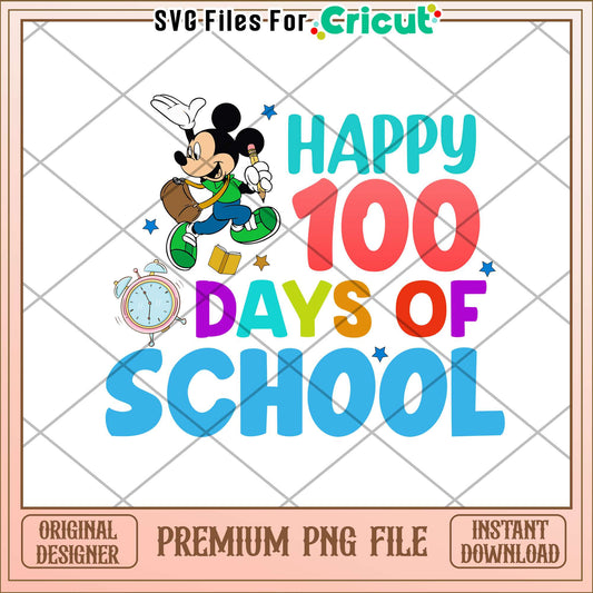 Mickey happy 100 days of school png, disney characters png