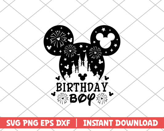 Mickey head birthday boy disney svg