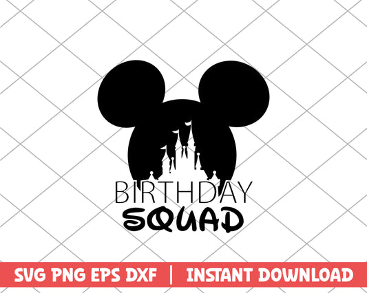 Mickey head birthday squad disney svg