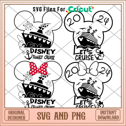 Mickey head Disney family cruise svg bundle