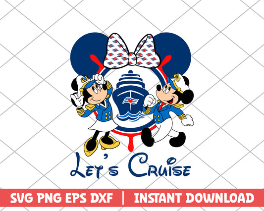 Mickey head let's cruise disney svg