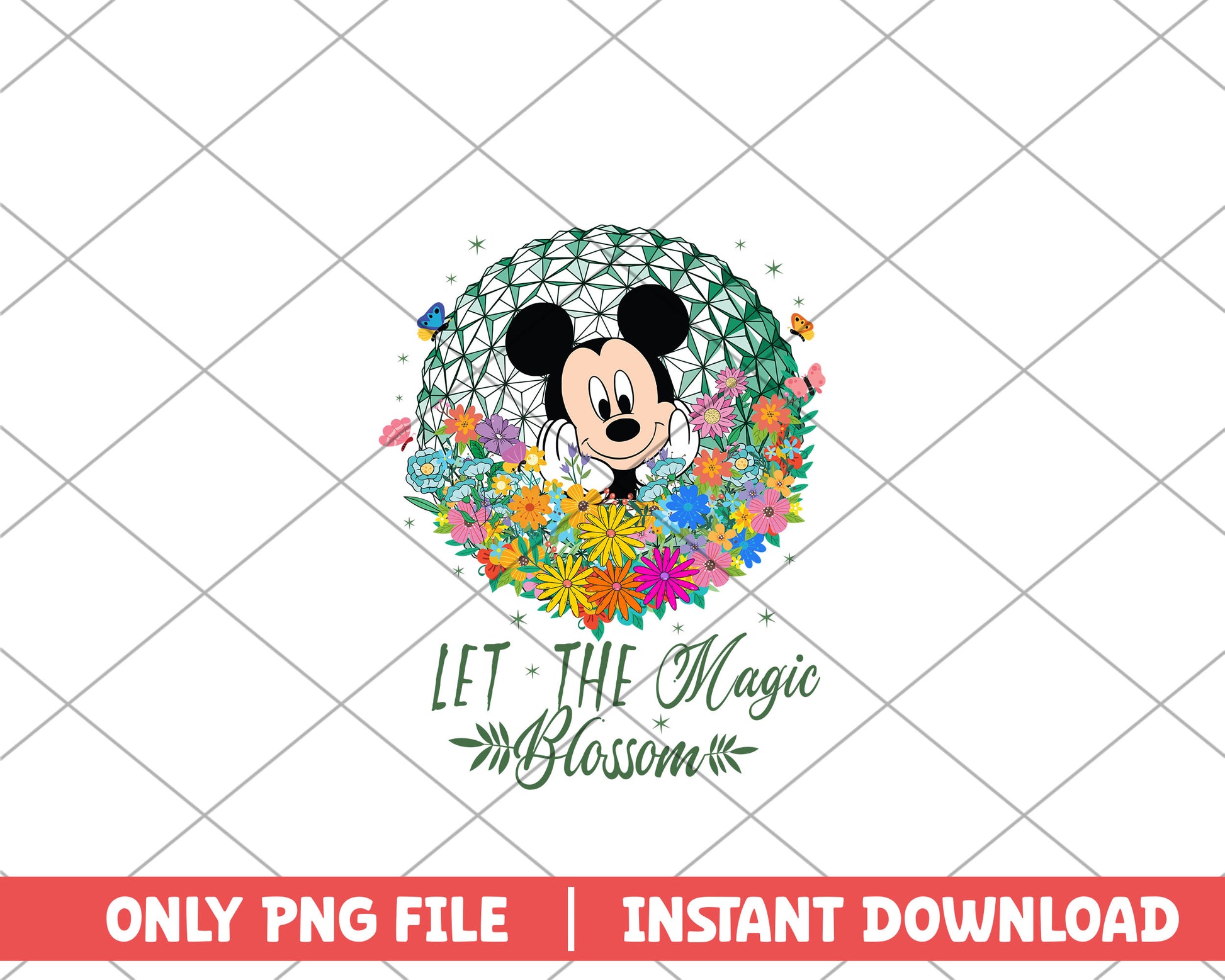 Mickey let the magic blossom disney png