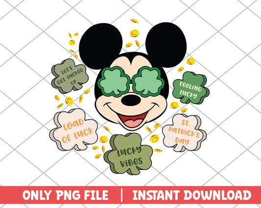 Mickey lucky vibes st.patrick day png 
