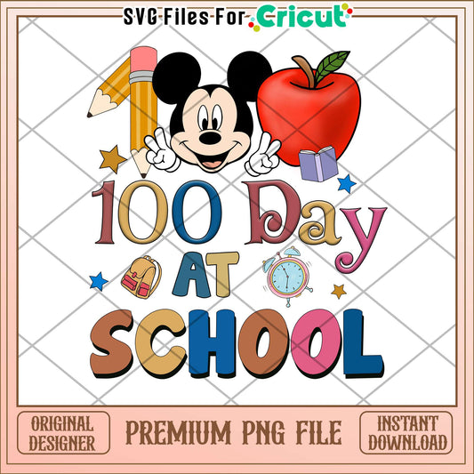 Mickey mouse 100 day at school png, school days png, disney png