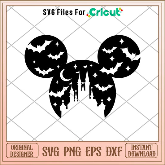 Mickey mouse Halloween Castle svg,   Disney characters svg, Digital Download 