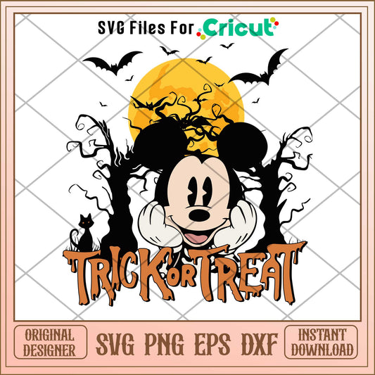 Mickey mouse Trick or Treat Halloween svg, Disney characters svg, Digital Download 