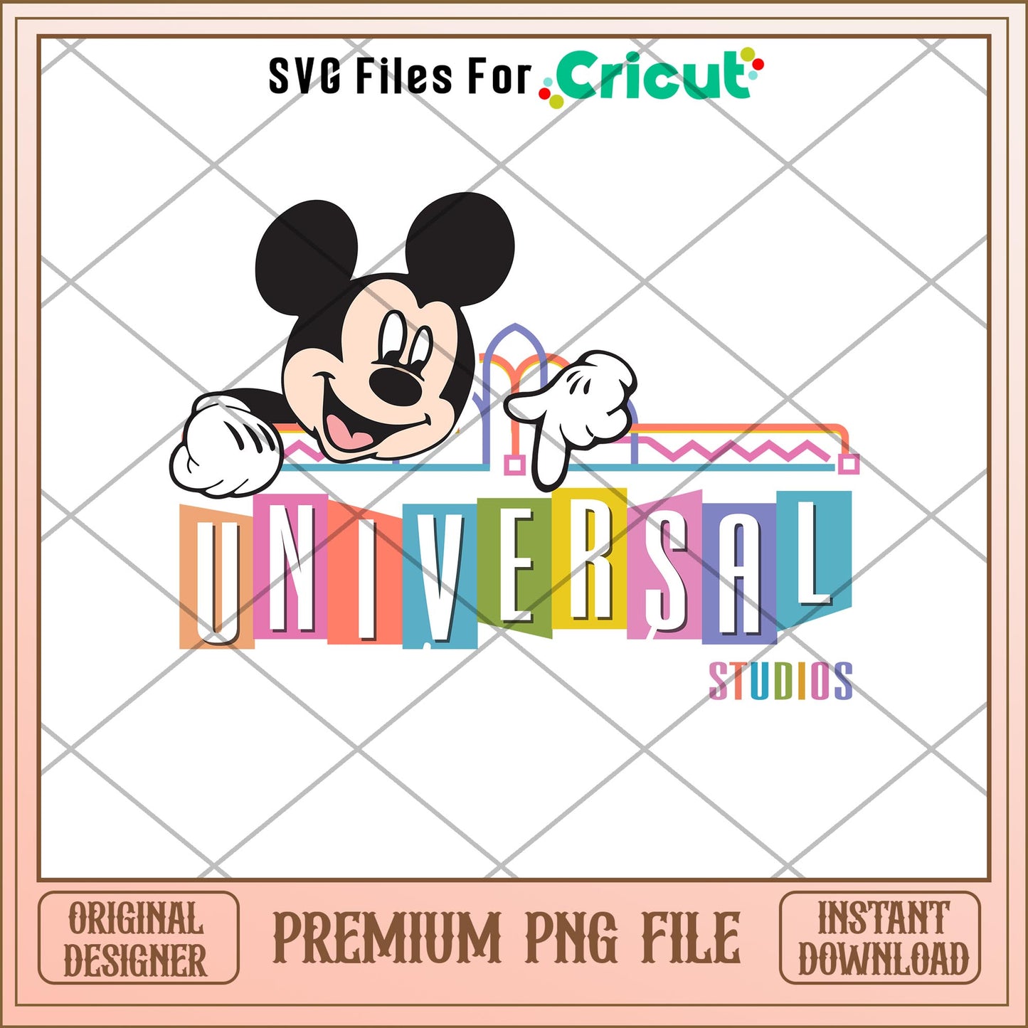 Mickey mouse Universal Studios Hollywood png, Disney characters png, Digital Download