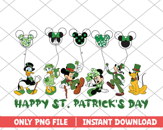 Mickey mouse and balloon happy st.patrick's day png  