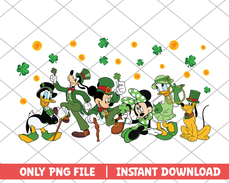 Mickey mouse and friends st.patrick day png 