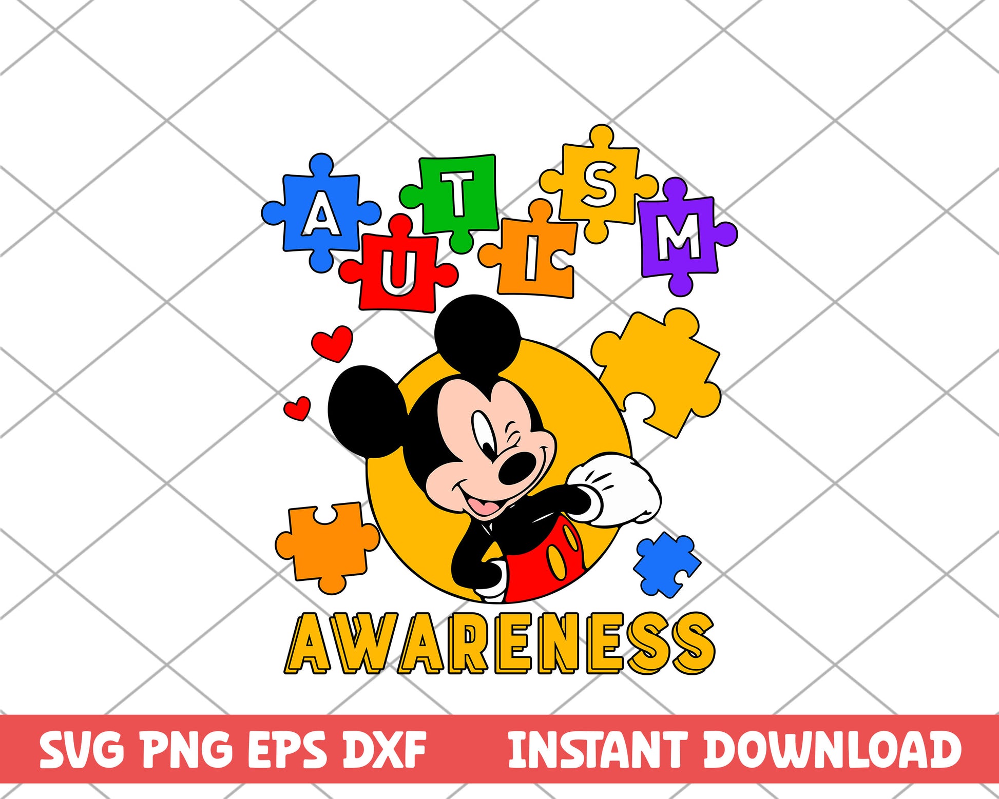 Mickey mouse awareness autism svg 