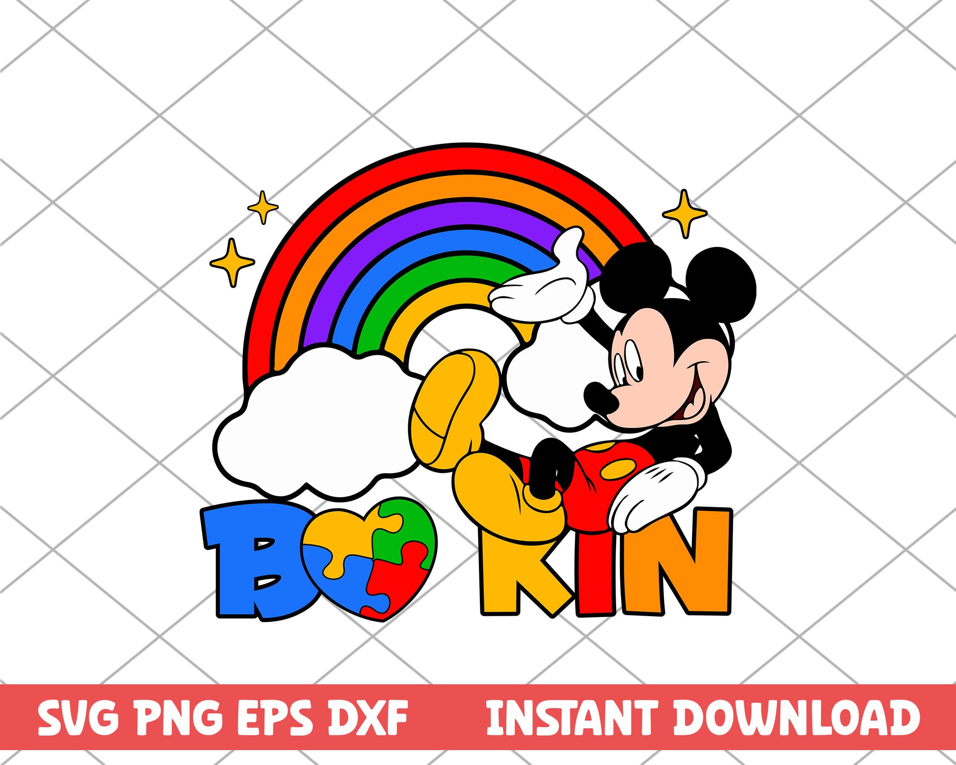 Mickey mouse be kind autism svg 