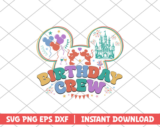 Mickey mouse birthday crew disney svg