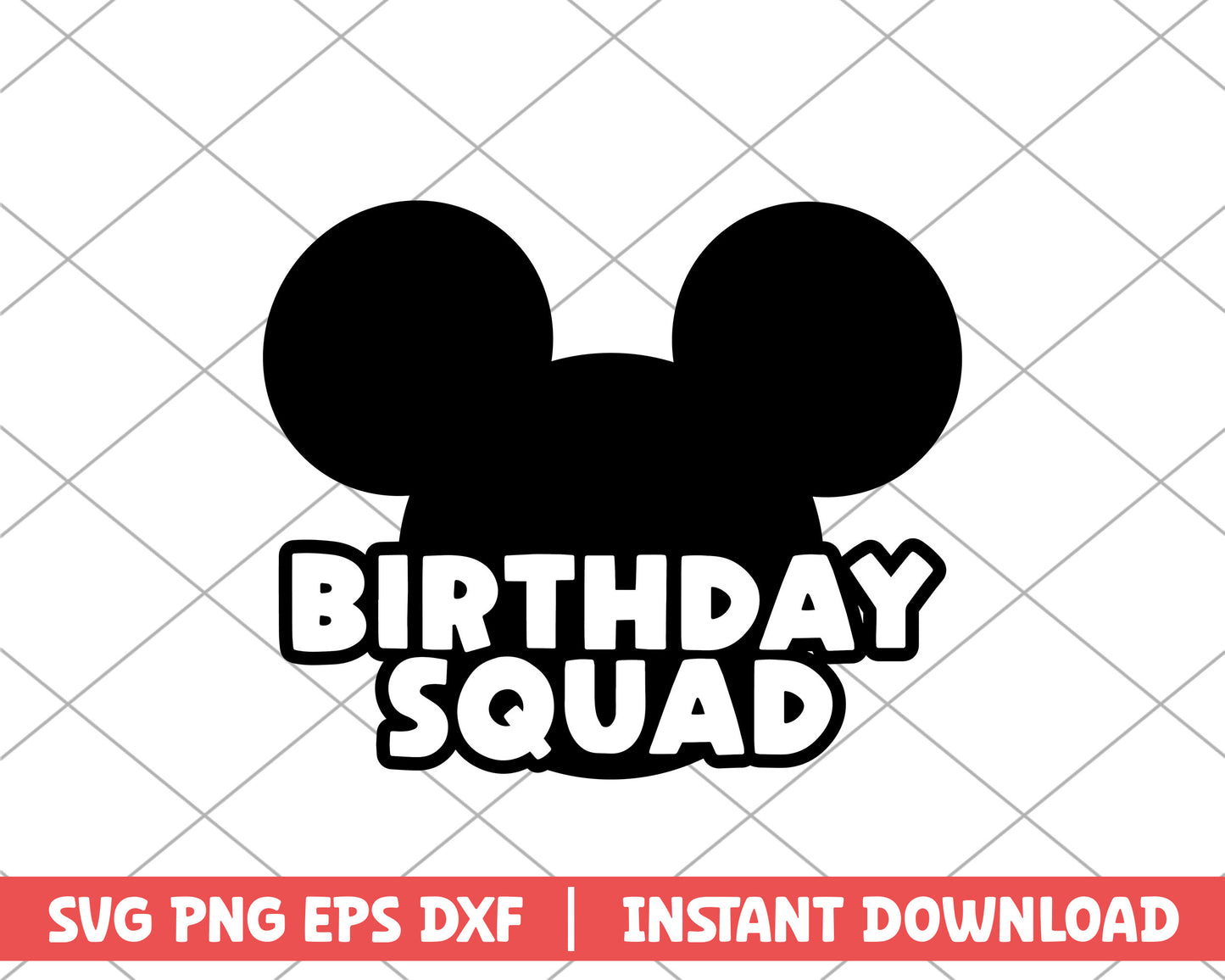 Mickey mouse birthday squad disney svg 