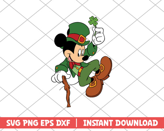 Mickey mouse clover st.patrick day svg 