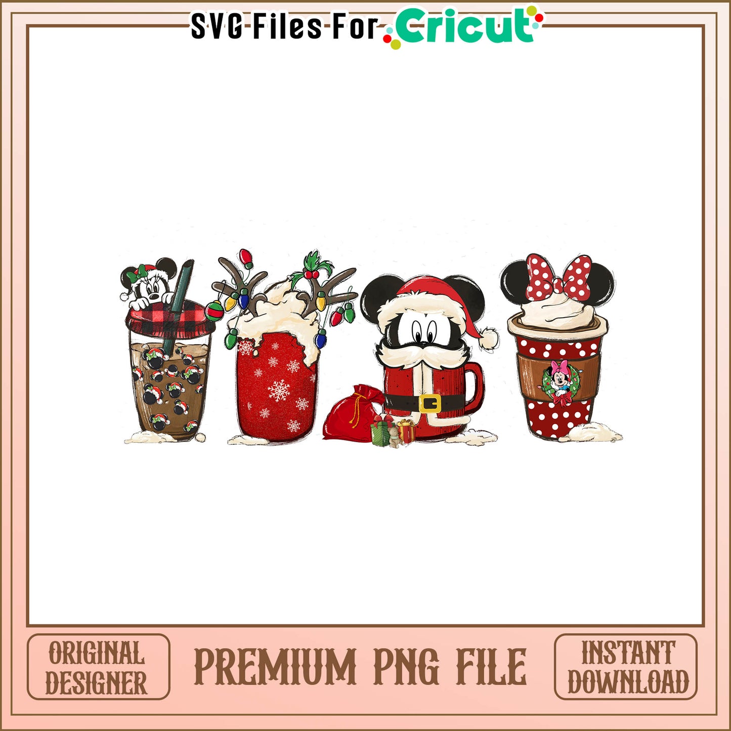 Mickey mouse cup christmas png, mickey mouse cartoon​ png