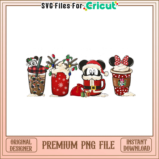 Mickey mouse cup christmas png, mickey mouse cartoon​ png