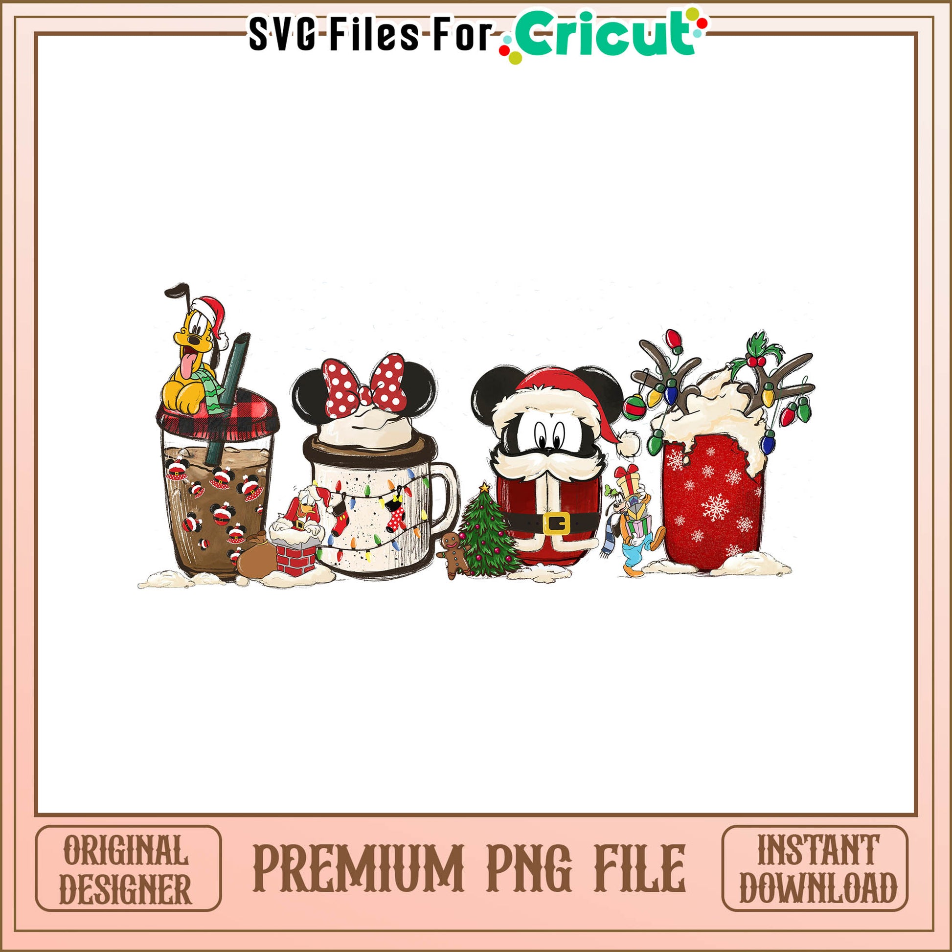 Mickey mouse cup merry christmas png, mickey mouse clubhouse minnie​​ png