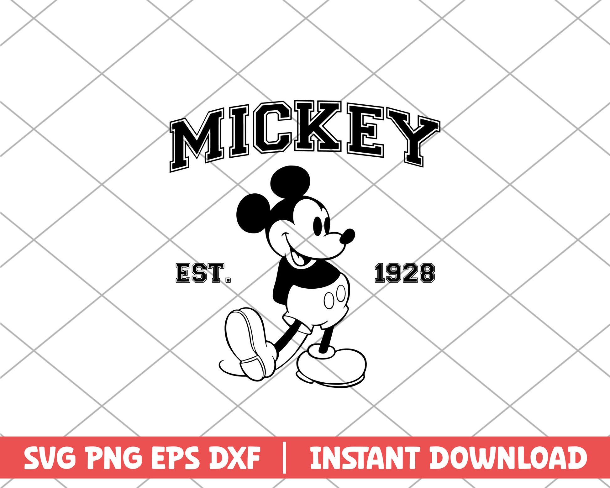 Mickey mouse est 1928 disney svg