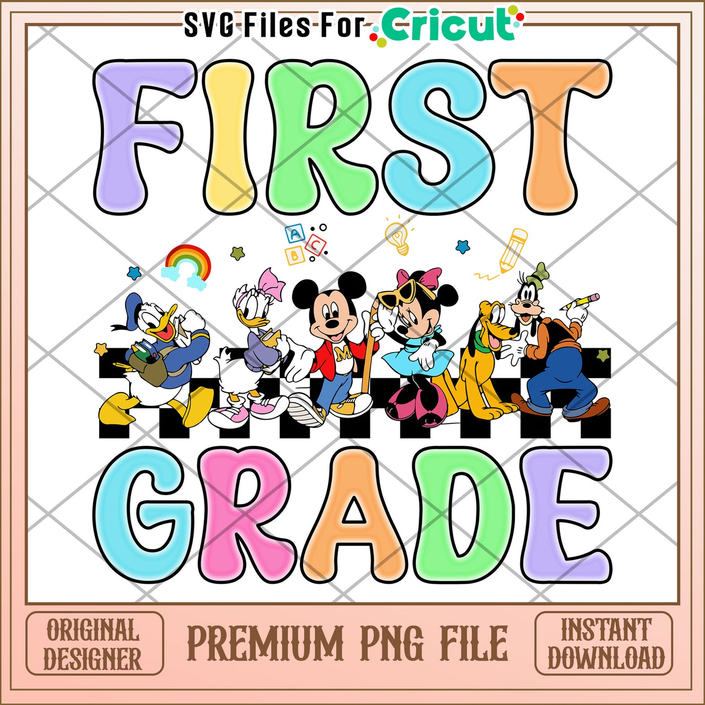 Mickey mouse first grade design png, making learning fun​ png, back to school​ png