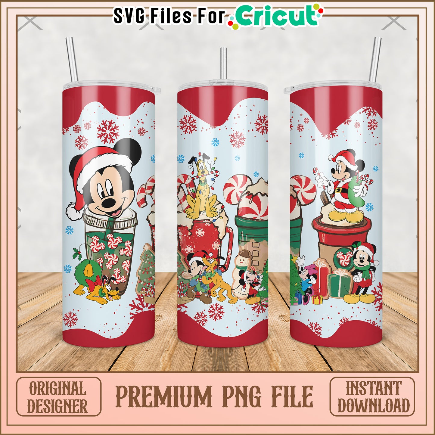 Mickey mouse funny design tumbler png, grinch christmas​​ png, christmas trees​​ png