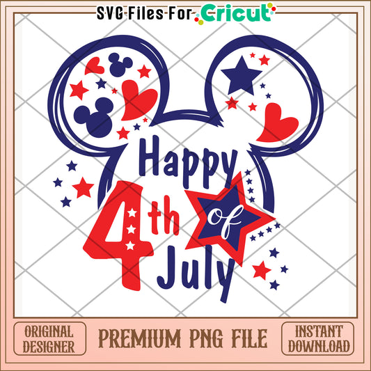 Mickey mouse happy the 4th of july png, disney character png, freedom america png
