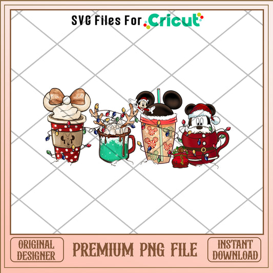 Mickey mouse hot cocoa png, Mickey mouse png, christmas png