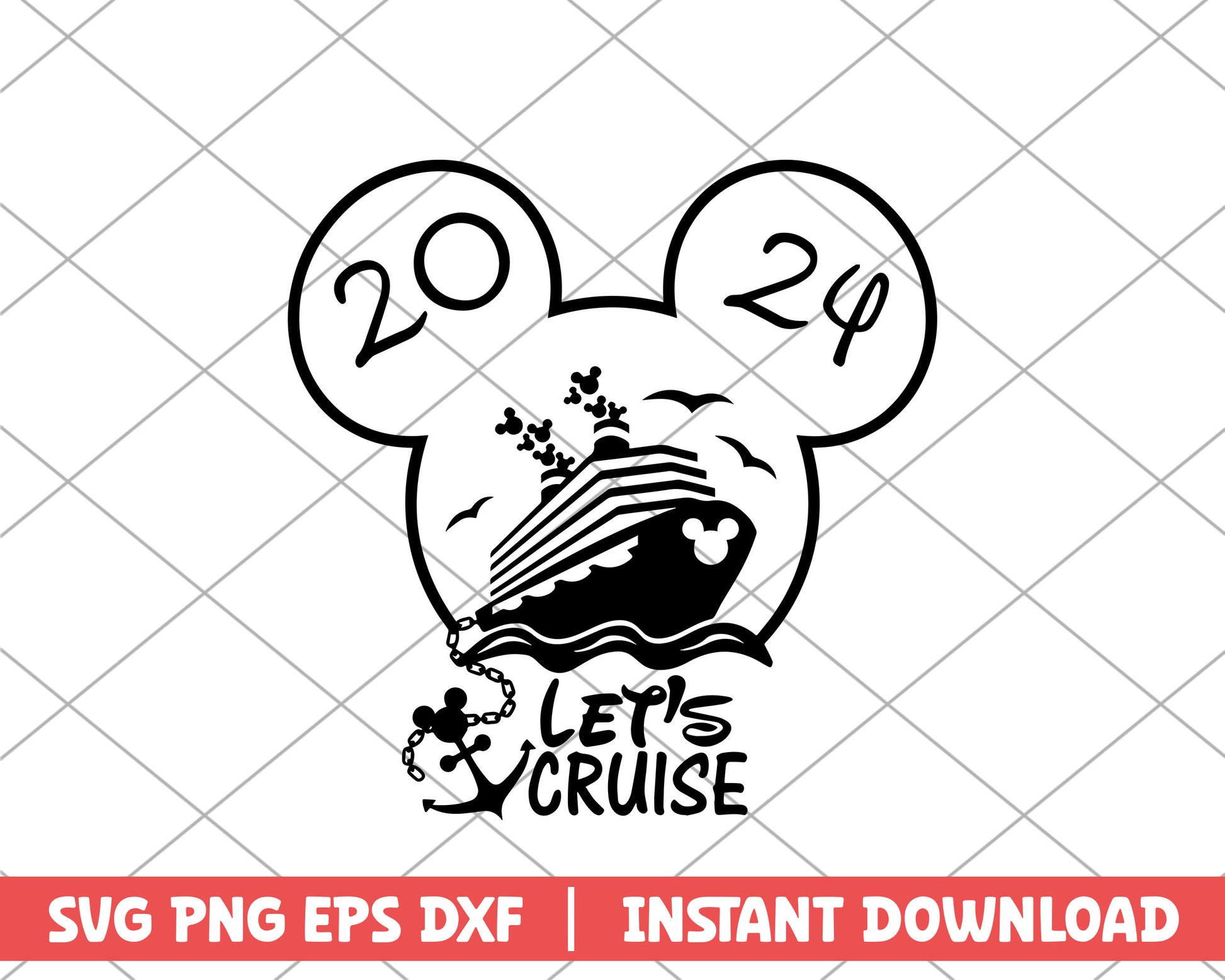 Mickey mouse let's cruise 2024 disney svg