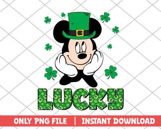 Mickey mouse lucky st.patrick day png 