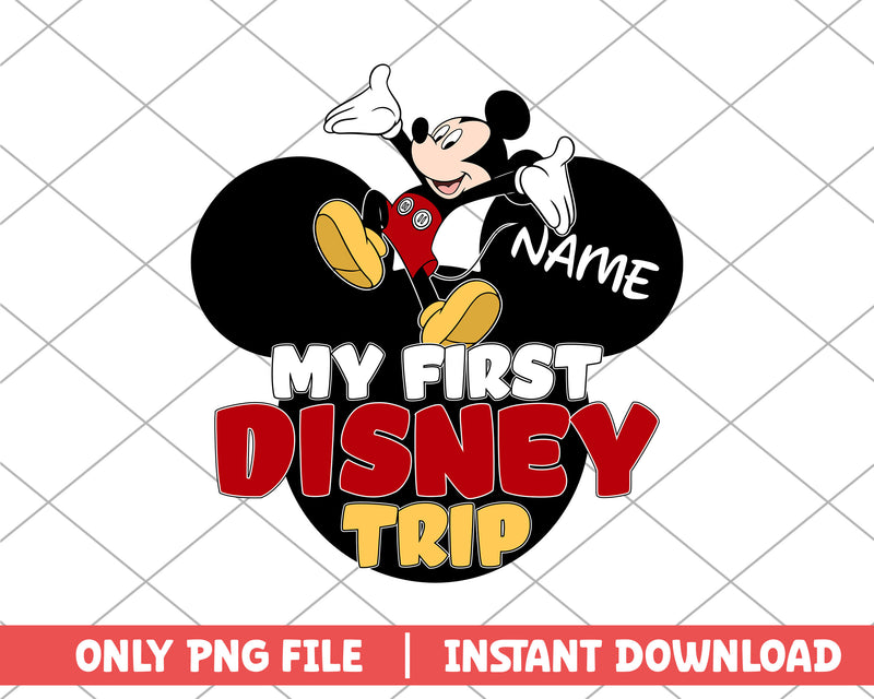 Mickey mouse my first disney trip name png
