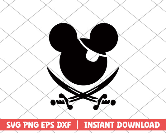 Mickey mouse pirate disney svg