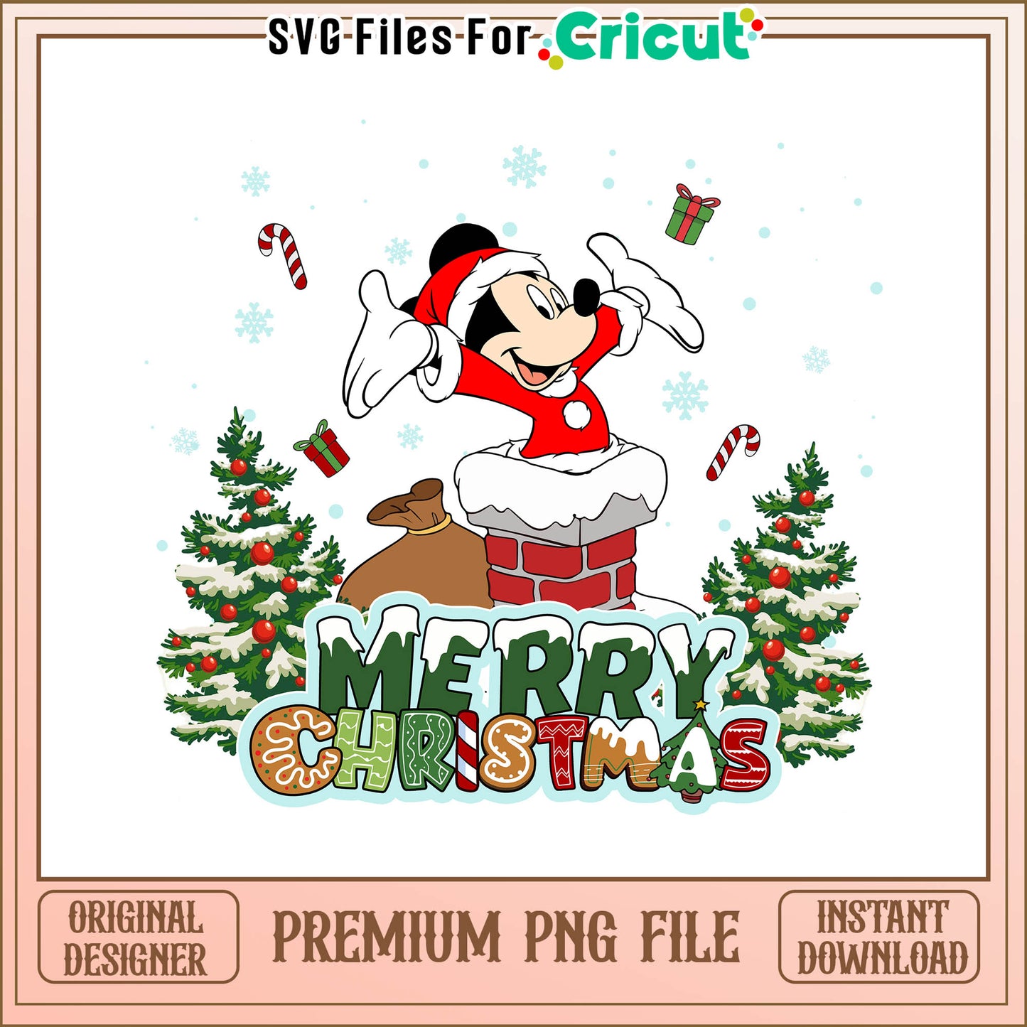 Mickey mouse santa merry christmas png, christmas mickey mouse​ png