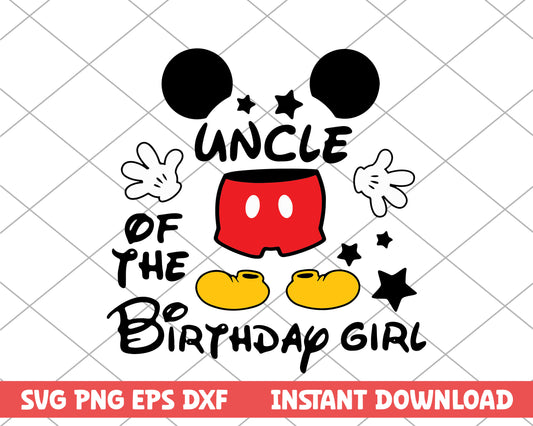 Mickey mouse uncle of the birthday girl svg 