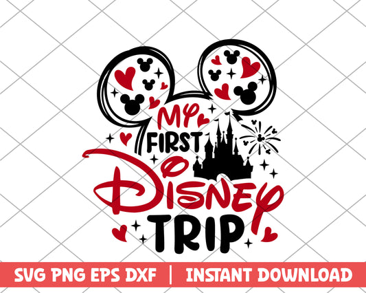 Mickey my first disney trip cartoon svg