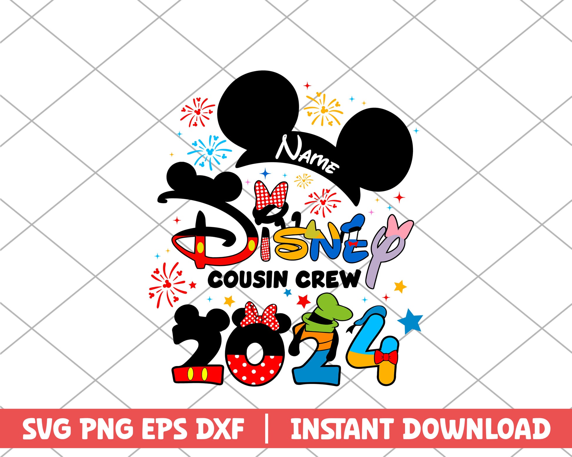 Mickey name disney cousin crew disney svg