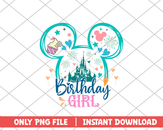 Mickey pastel birthday girl disney png