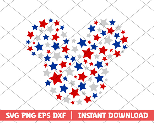 Mickey patriotic star cartoon svg