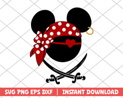 Mickey pirate polka dot disney svg