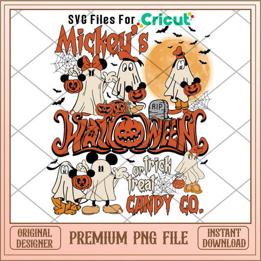 Mickeys Halloween Trick Or Treat Candy Co  png, Disney characters png, Digital Download