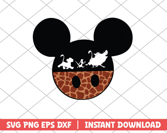 Mickey the lion king disney svg