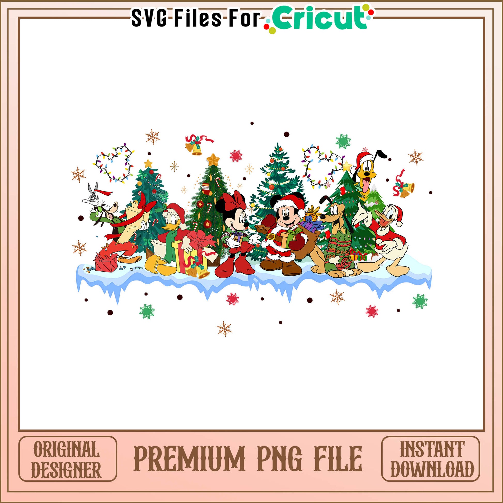 Mickey with friends christmas tree png, disney merry christmas​ png