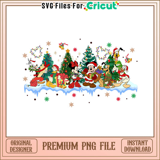 Mickey with friends christmas tree png, disney merry christmas​ png