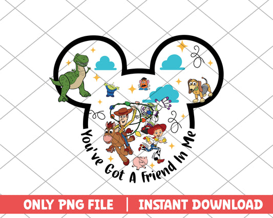 Mickey you've got a friends in me disney png