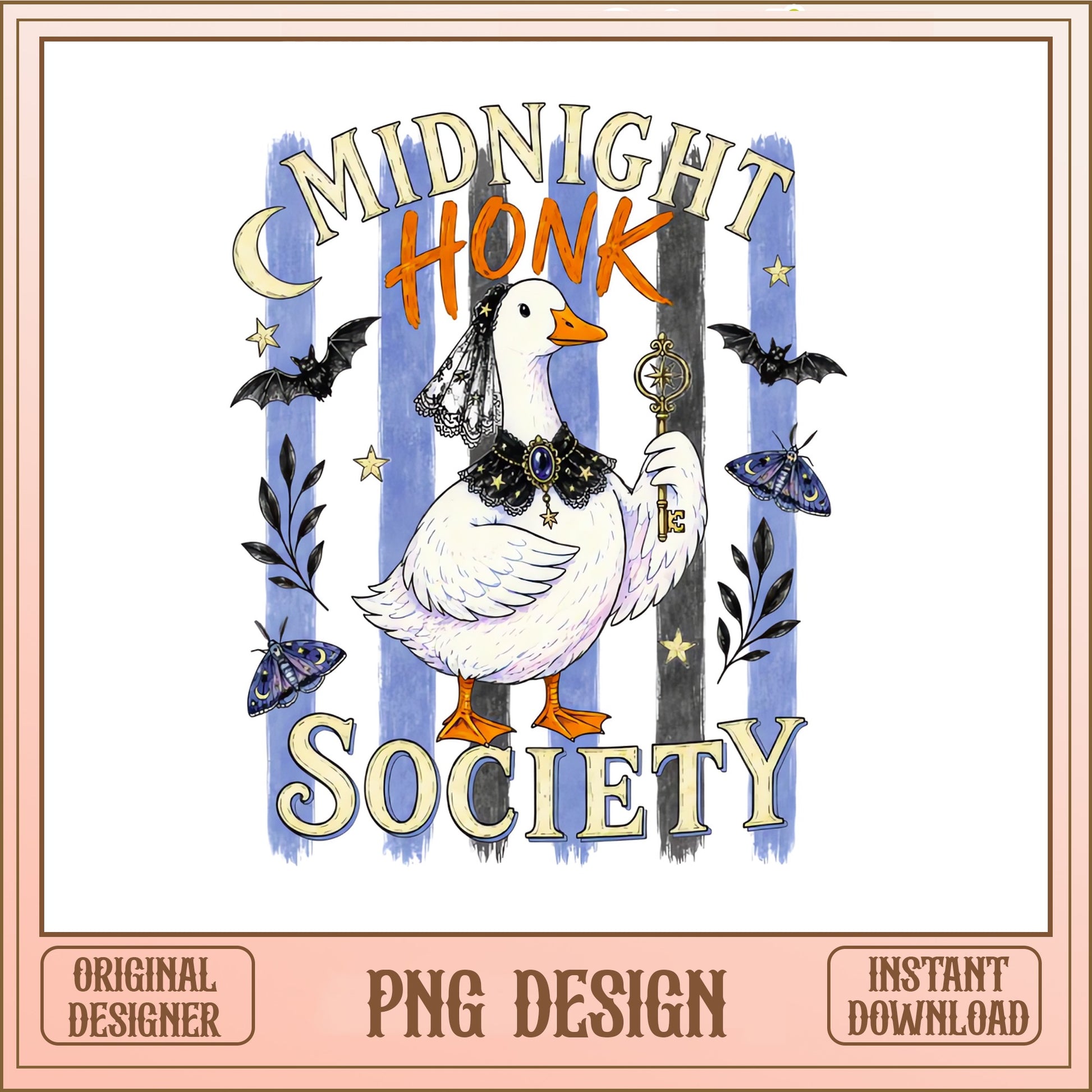 Midnight Honk Society PNG, Funny Goose Shirt Design, Halloween PNG