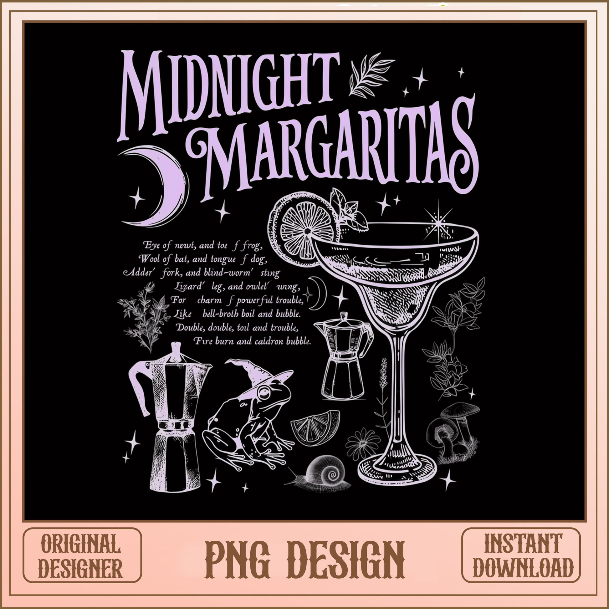 Midnight Margaritas Witch PNG, Cocktail Halloween PNG, Witchy PNG