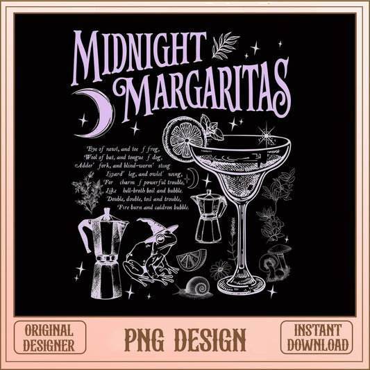 Midnight Margaritas Witch PNG, Cocktail Halloween PNG, Witchy PNG